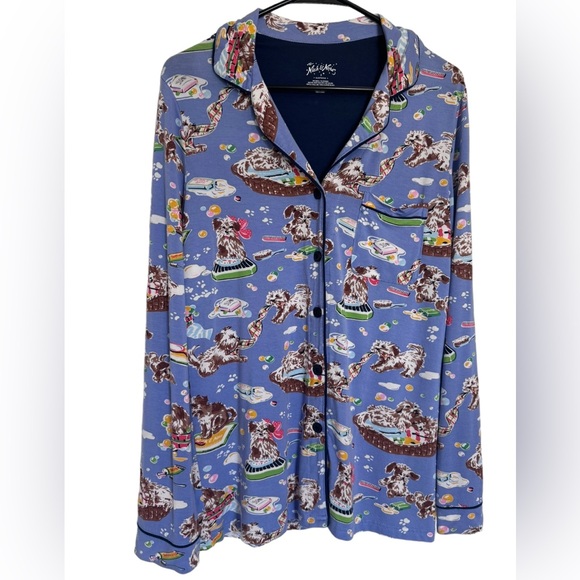 Nick & Nora Other - Nick and Nora Pajama Top Dog Grooming Bubble Bath Button Down Size Small